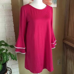 Reborn‎ J Dress Womens Small Pink Bell Sleeves Lightweight Mini Shift